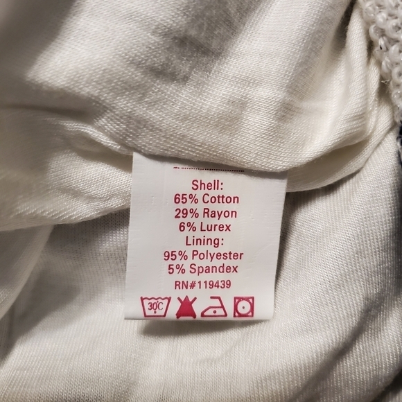 Julie Brown Metallic Navy Blue White Striped Dress - Picture 5 of 5